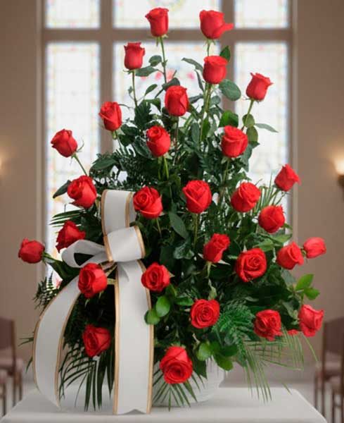 Centre funerari de 30 roses vermelles