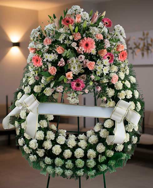 Corona Funerària un capçal tonalitats clares